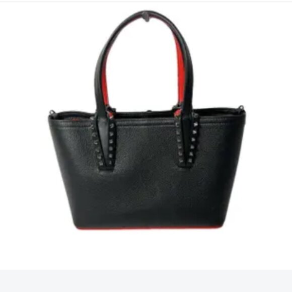 Very Good Christian Louboutin Cabata leather Mini satchel  Black~ MISSING STRAP - Picture 3 of 12